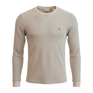 Penguin Munsingwear Men's Sz M Thermal Waffle Crewneck Sweater Cotton Blend EUC